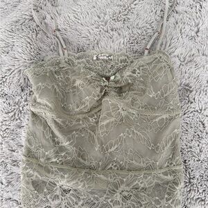 Free People Lace Camisole in Light Gray